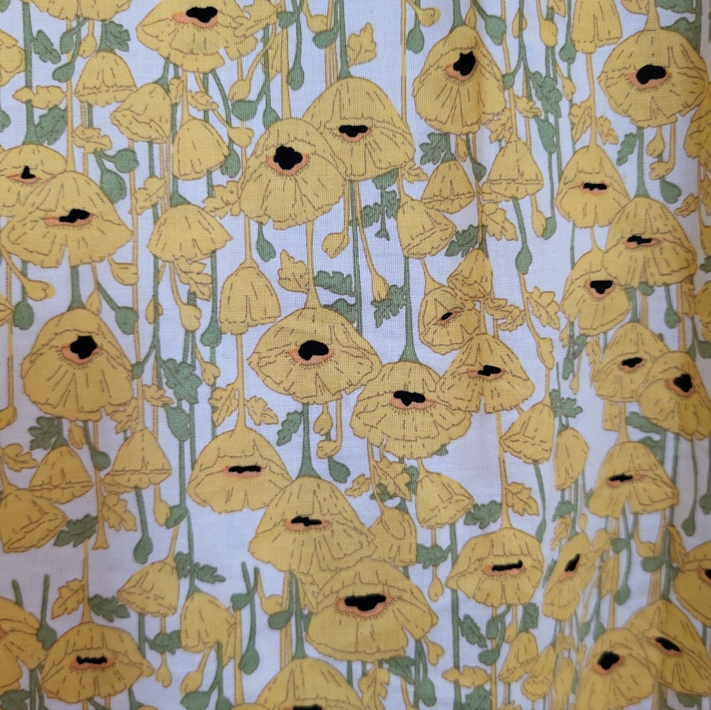 Hyacinth House Tuckernuck Yellow Poppies Cotton Blouse - Size Large - Picture 5 of 6